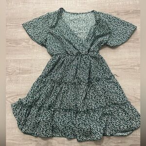 Floral Green Dress size medium